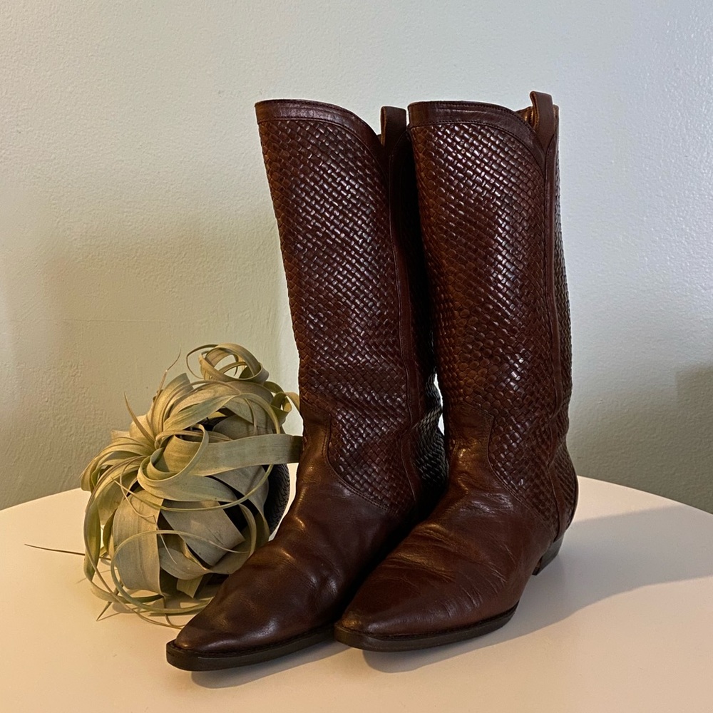 Vintage Italian leather western style boots